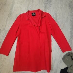 Elegant Red Women's Pea Coat